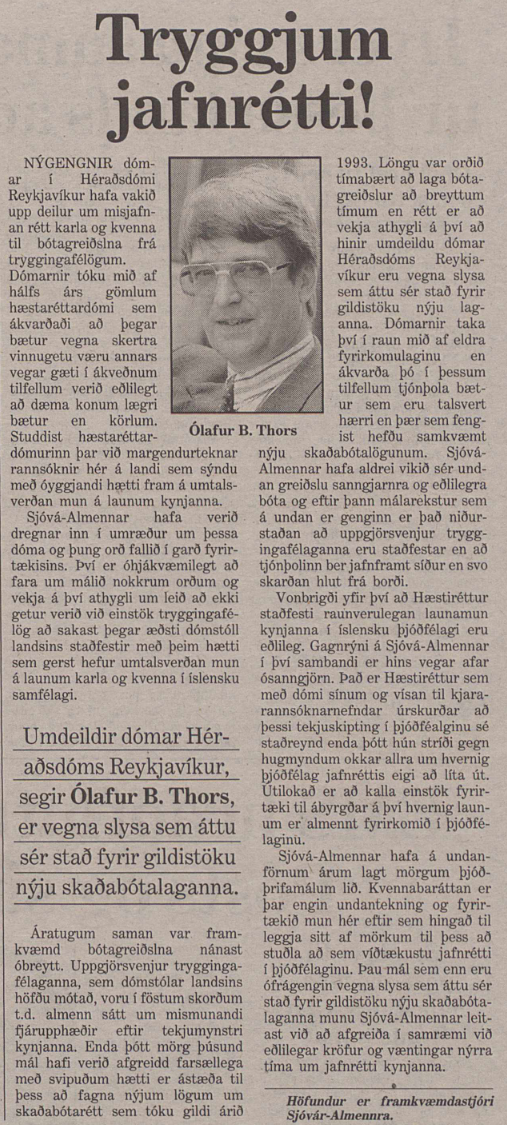 Tryggjum jafnrætti!