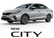 Um honda city hatchback azul é mostrado em um fundo branco.