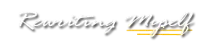 Stylized silver script reading “Resting Myself” with a gold underline on a white background