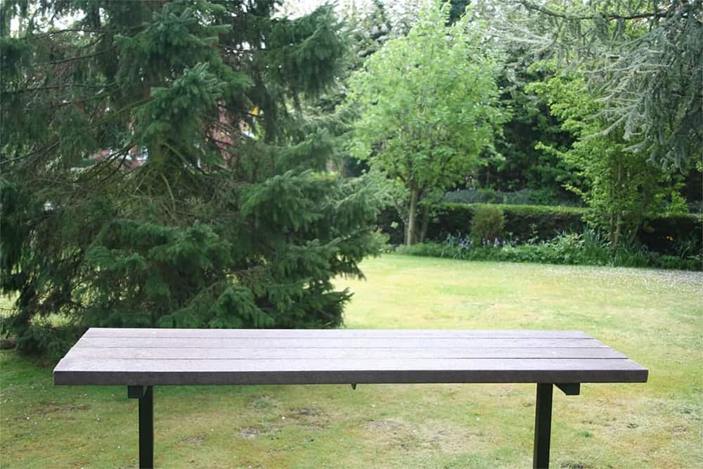 double width steel bench