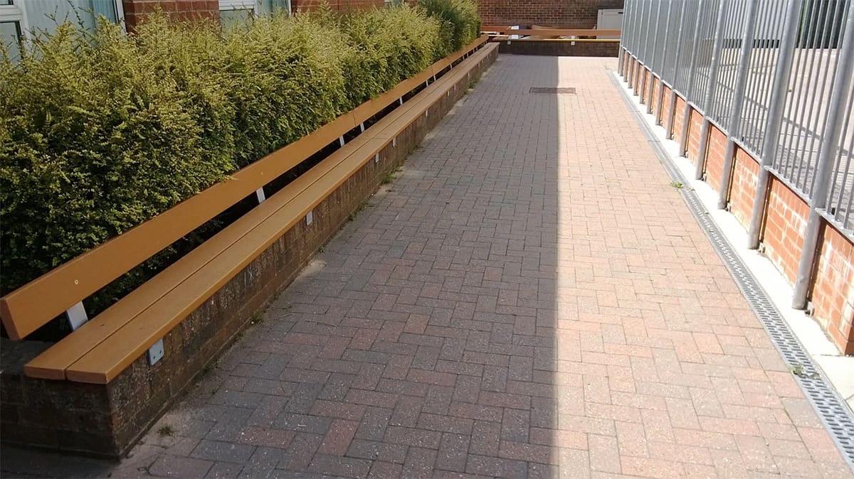 recycled plastic wall bench