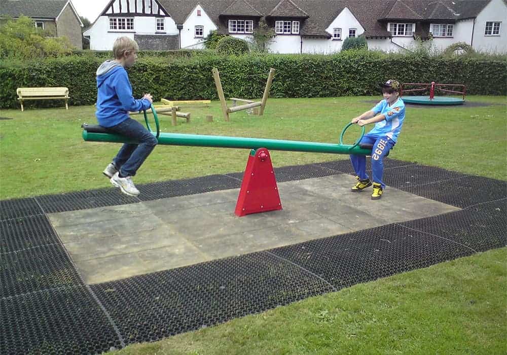 Traditional Green Playground Seesaw