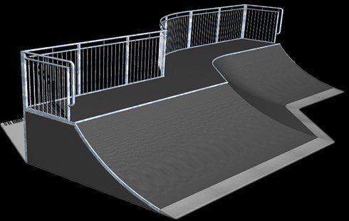 quarter pip with hip skatepark equipment