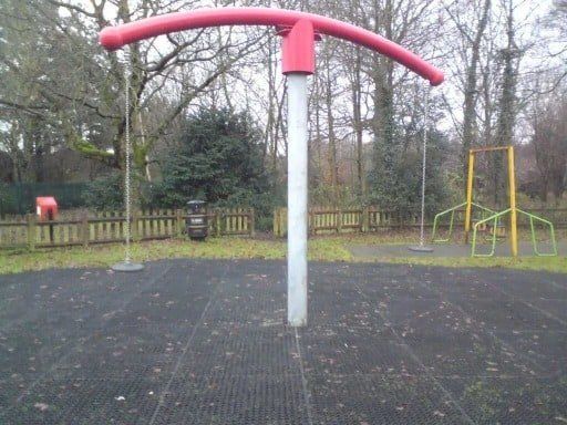 Playground Swing on Rubber Matting