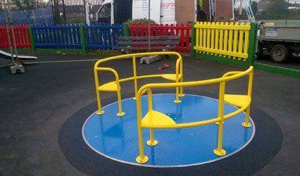 Roundabout with Steel Seat