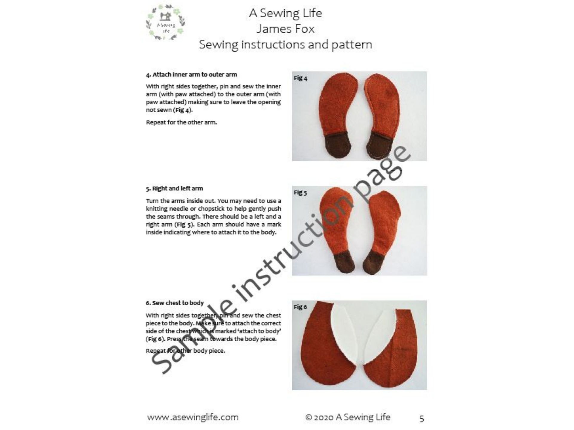 fox stuffed toy patterns