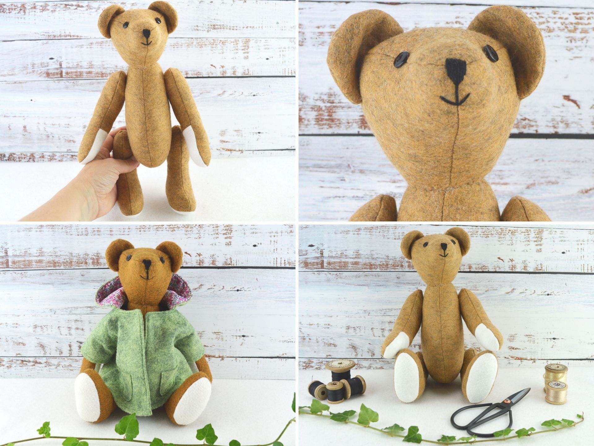 theodore bear felt soft toy