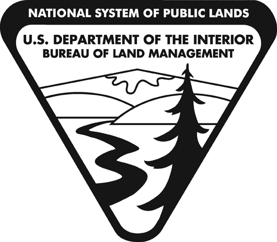 A black and white logo for the national system of public lands