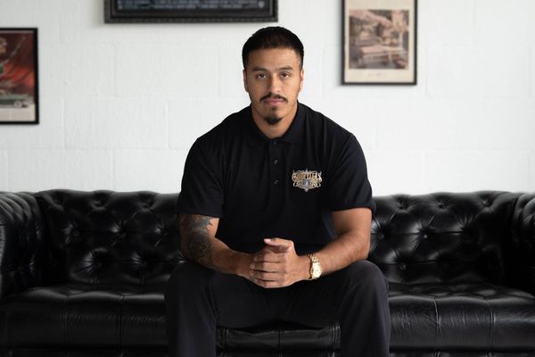 Portrait of Gael Anguiano, barber at Goodfellas Barbershop