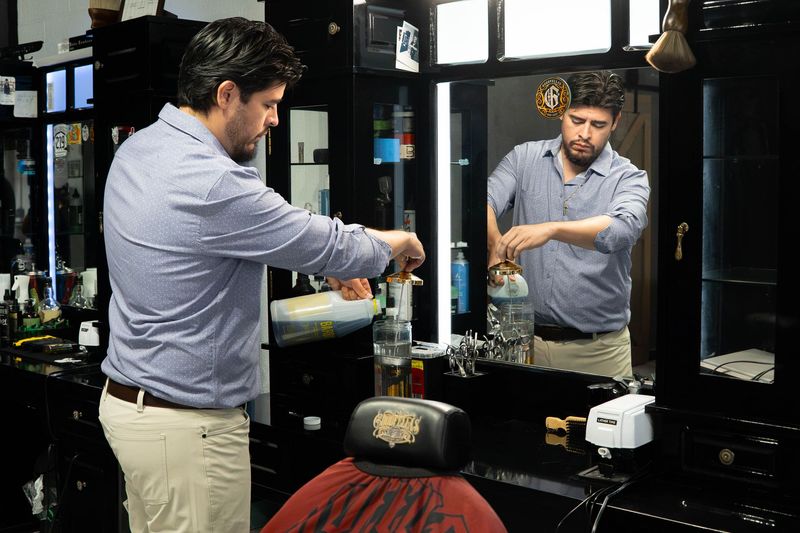 Goodfellas barber sanitizing their tools