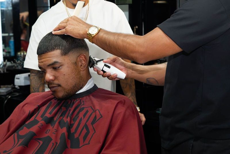 Men's fade at Goodfellas Barbershop in Schererville
