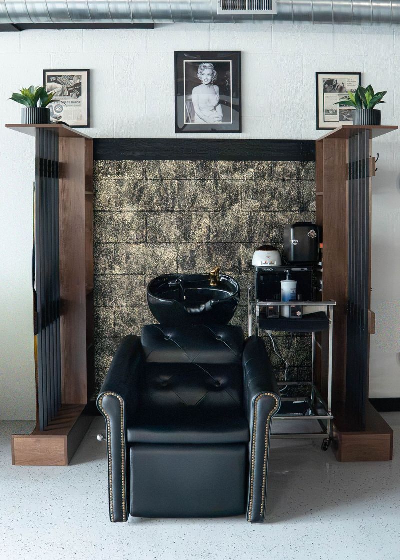 Hair wash bowl area at Goodfellas Barbershop
