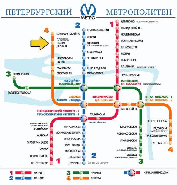 St. Petersburg metro map