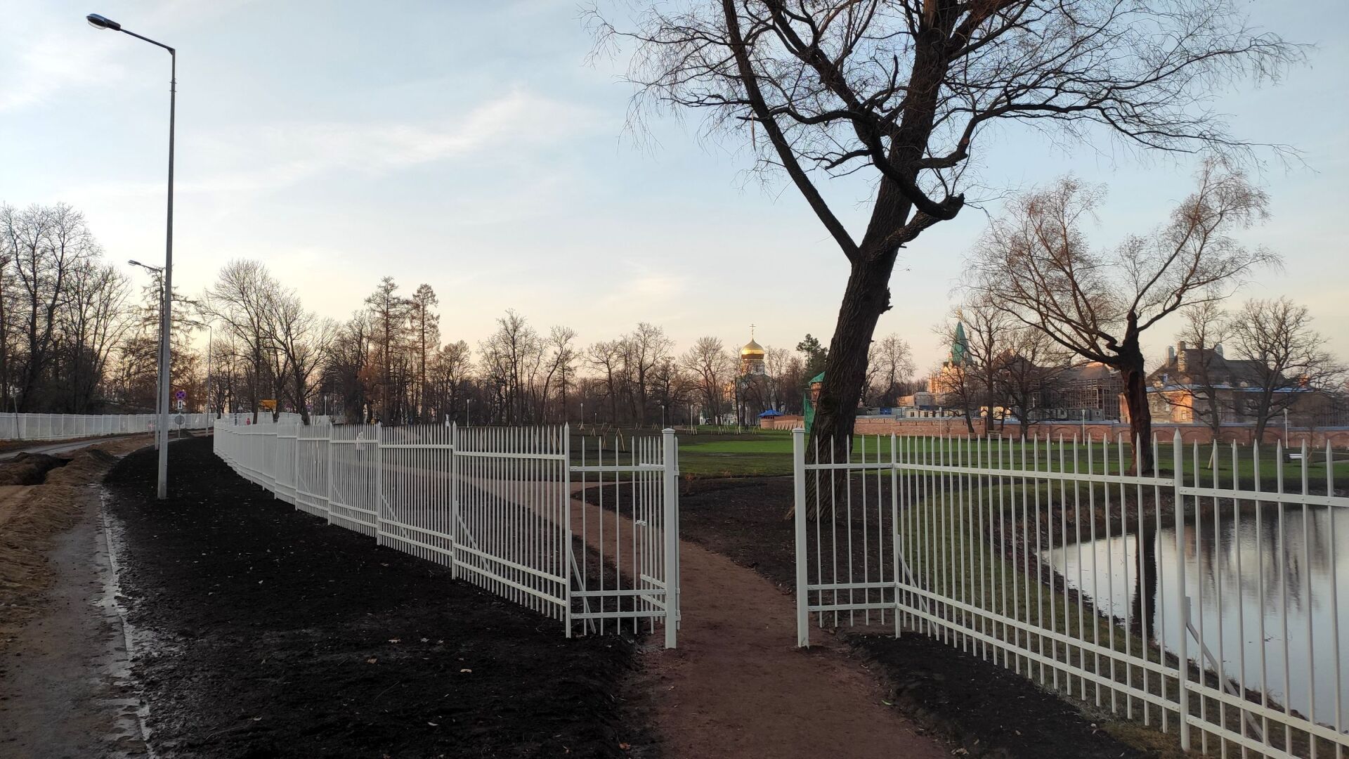 Fence around Fedorovsky town in Pushkin