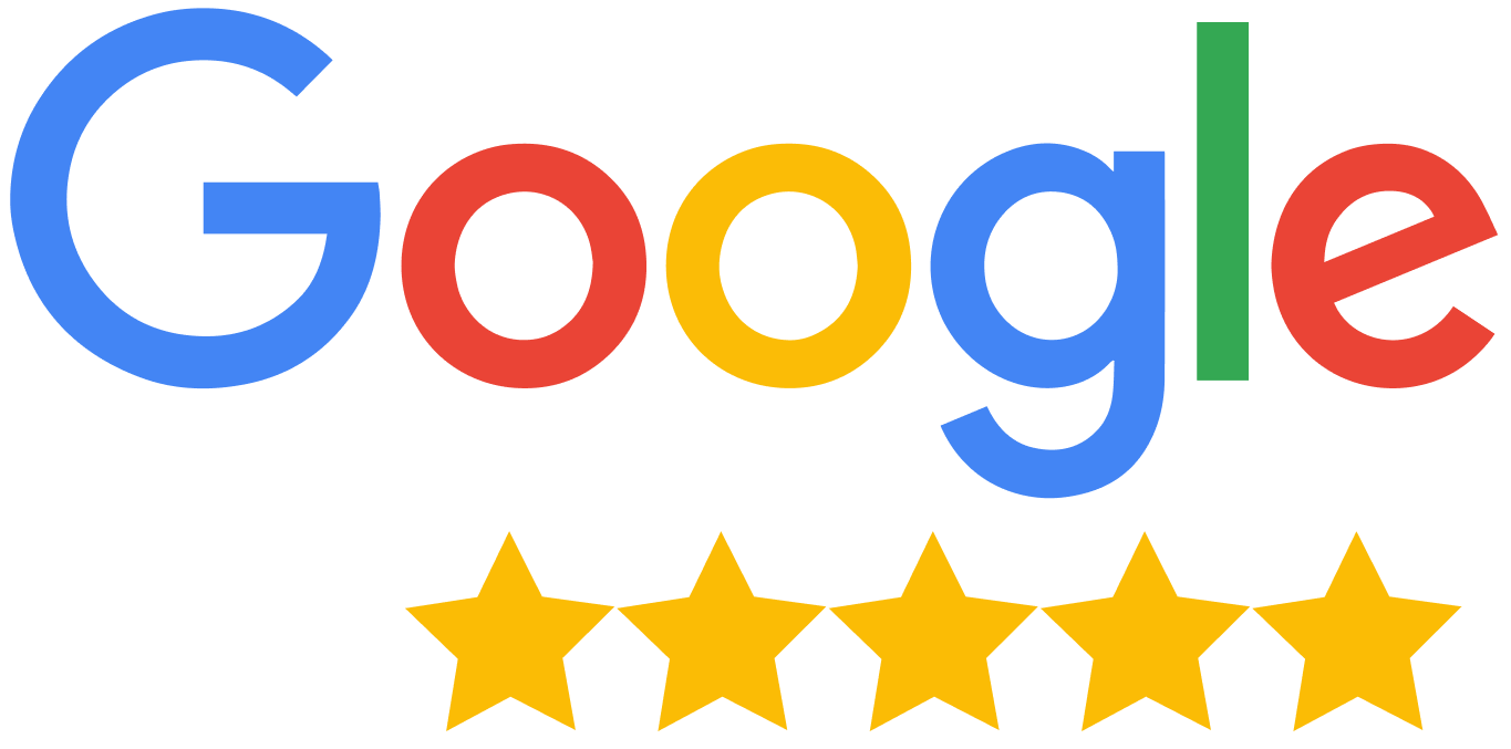 A google logo with five stars on it.