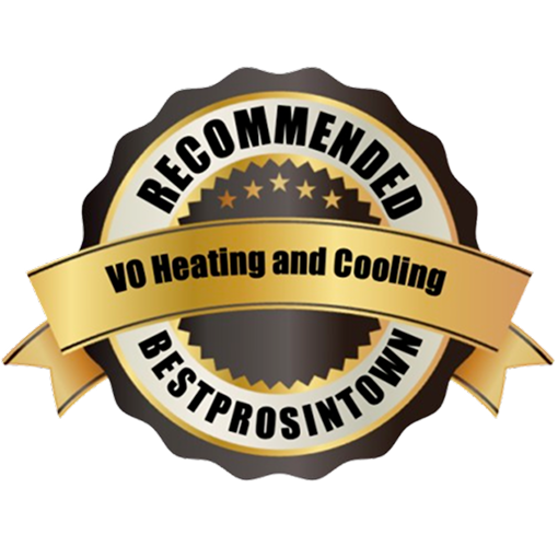 “Recommended” gold-and-black badge reading “No Heating and Cooling” and “Best Pros in Town”