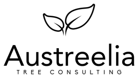 Austreelia Tree Consulting logo with two black leaves above the company name.