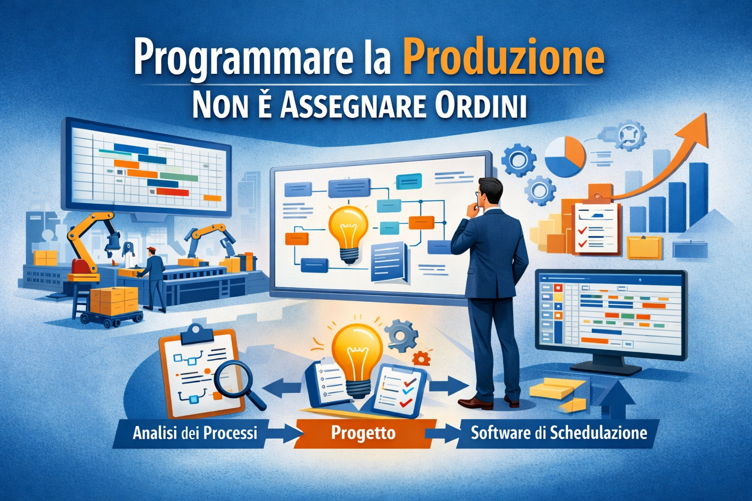 Schema concettuale della programmazione della produzione: analisi dei processi, progetto e software