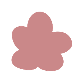 Pink flower-shaped blob on a white background