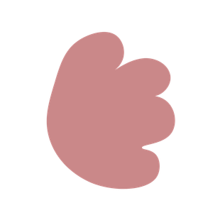 Abstract pink scalloped blob on a white background