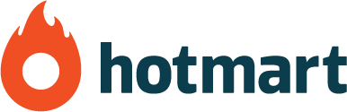 O logotipo da hotmart tem uma chama no meio.