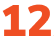 O número 12 é laranja em um fundo branco.