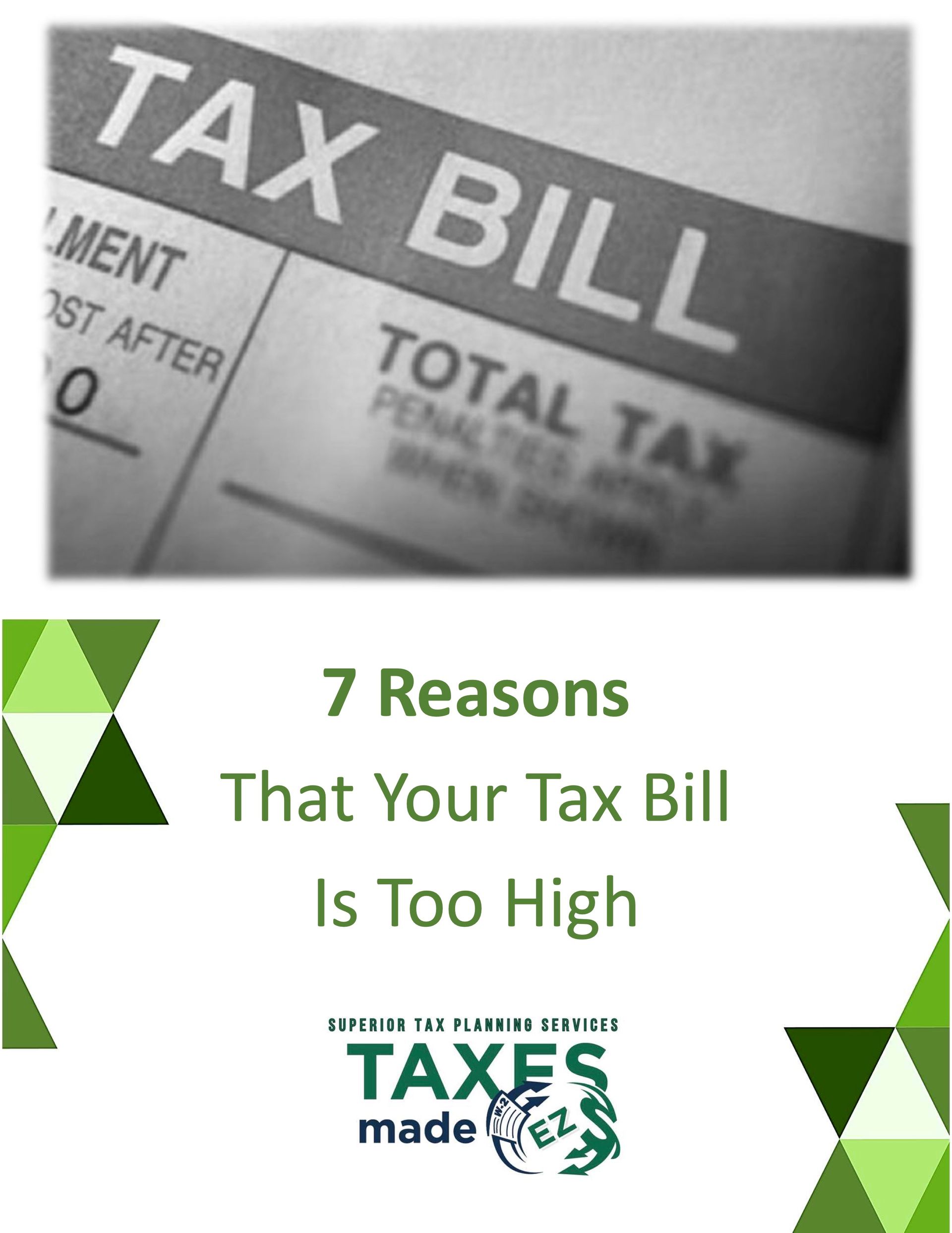 Tax bill with a seven reasons headline