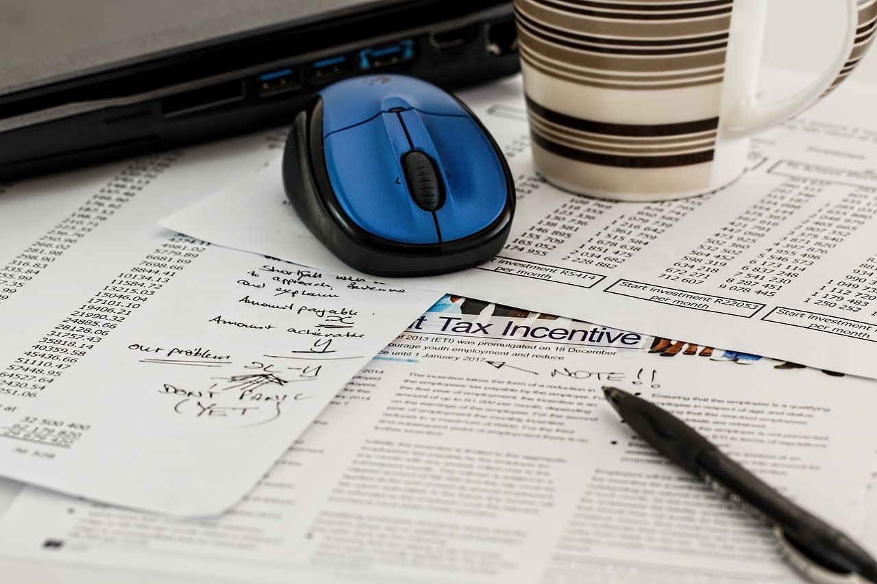 Reviewing tax forms and receipts for filing