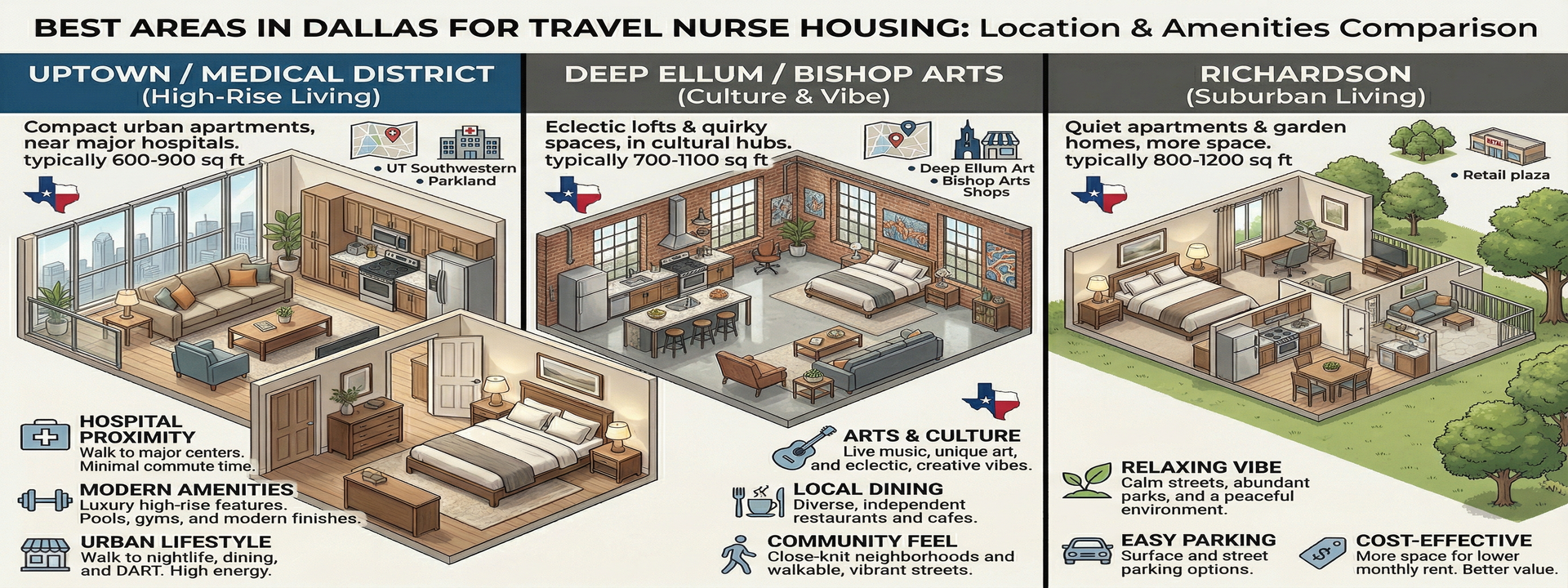 Best Areas in Dallas for Travel Nurse