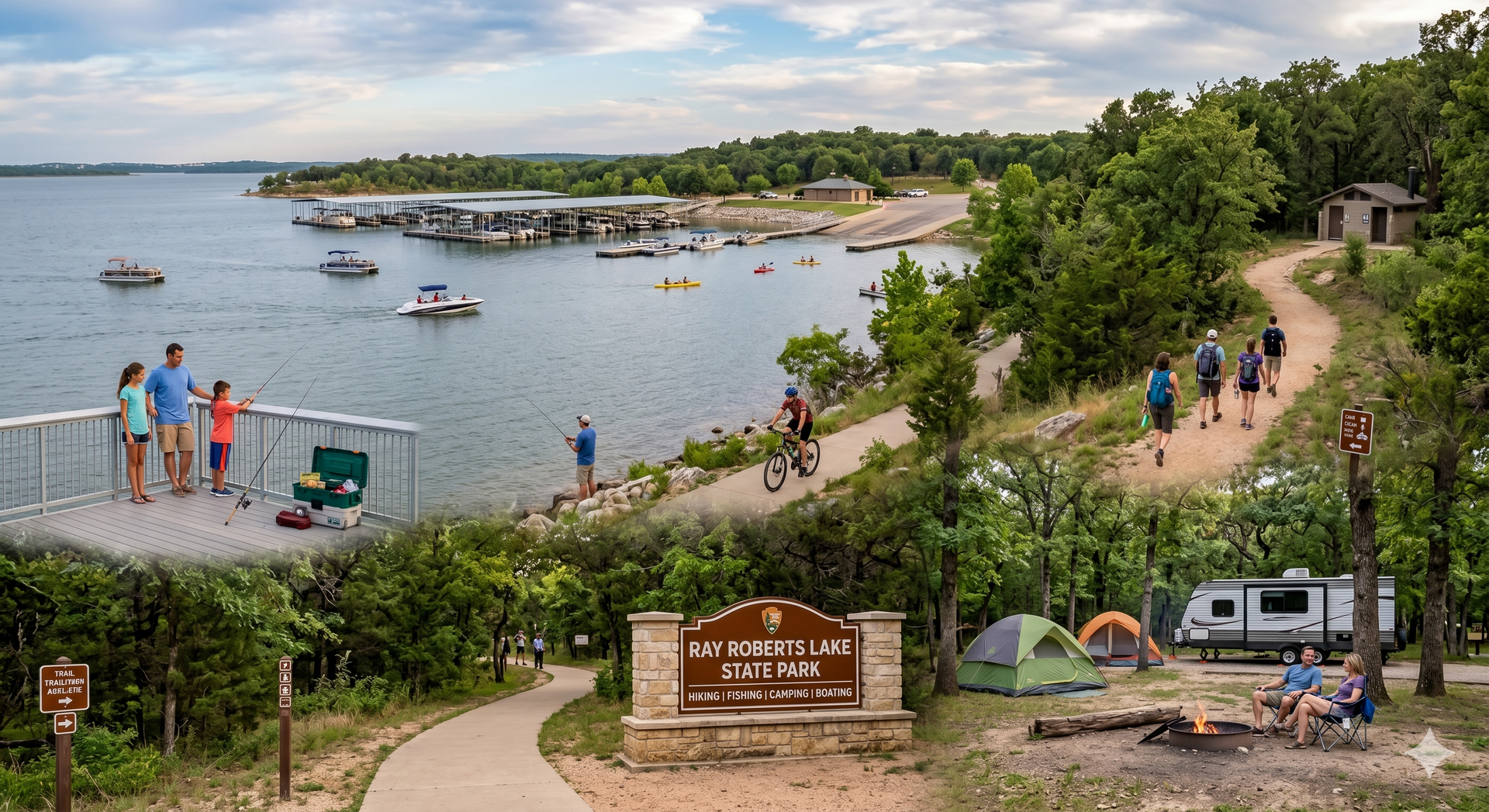 Ray Roberts Lake State Park, Denton, Tx. - Popular for hiking, fishing, camping, and boating