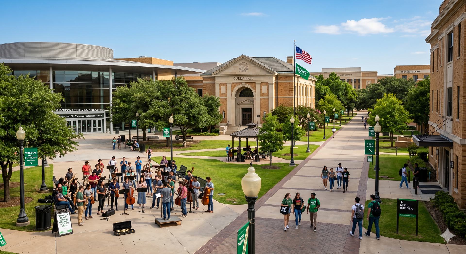 University of North Texas, Denton, TX - Known for its beautiful campus and renowned music programs