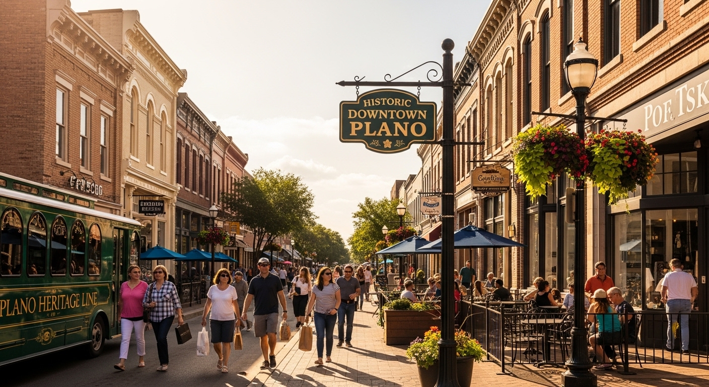 Denton Square, Tx - Historic downtown area with shops, dining, and live entertainment.
