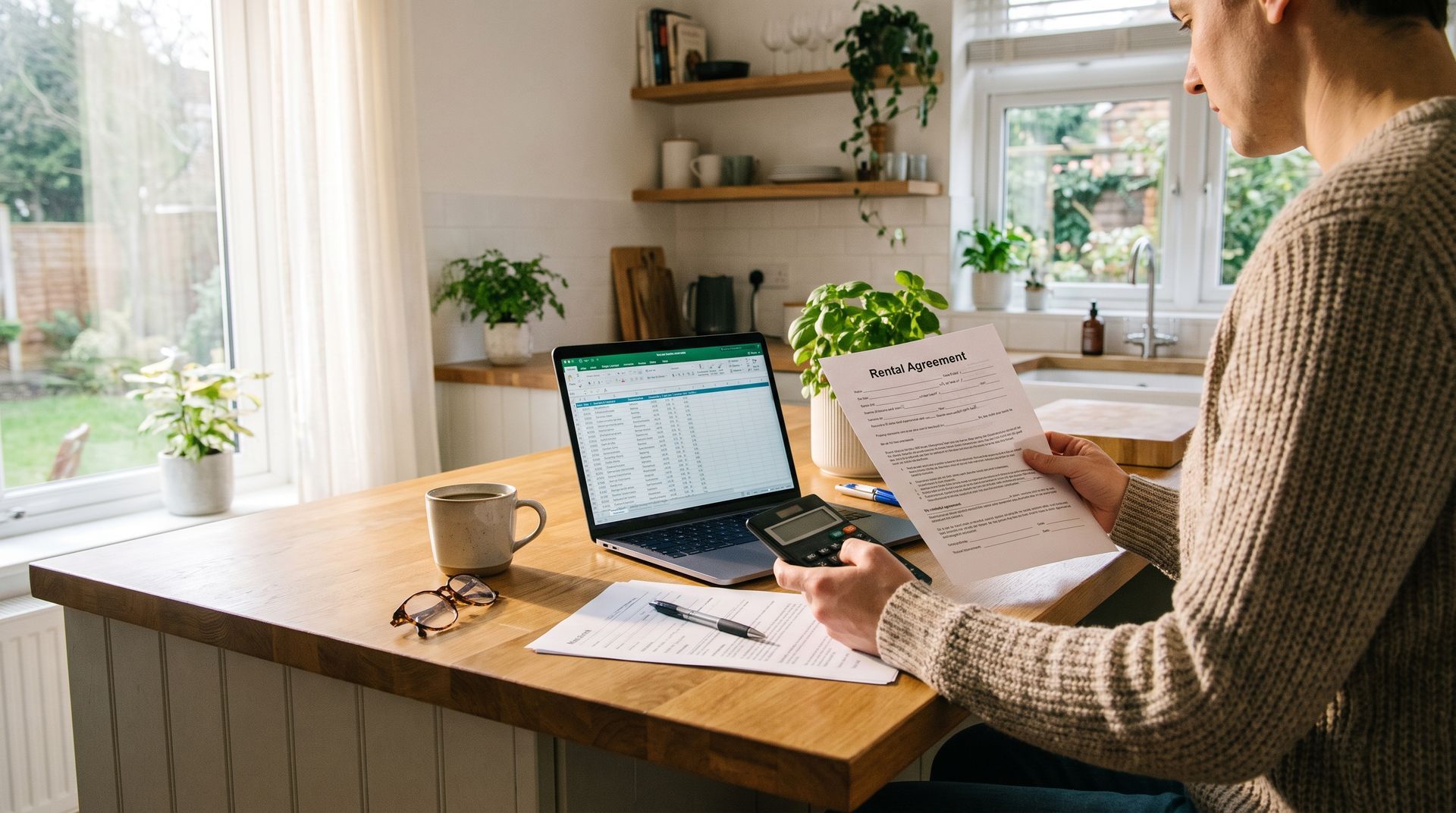 A guest reviewing a rental agreement