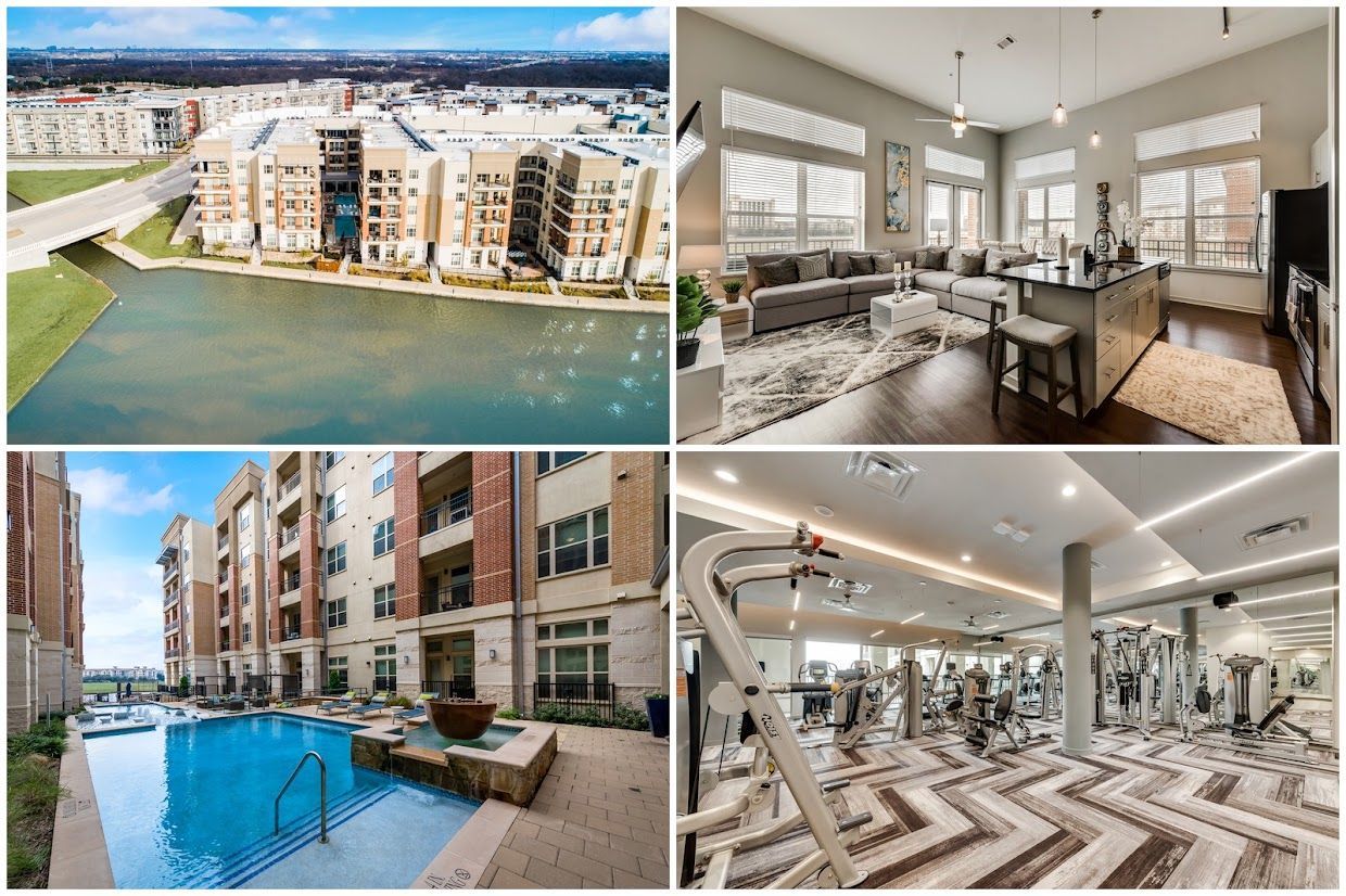 Lake Carolyn view from a furnished 3-bedroom apartment in Las Colinas