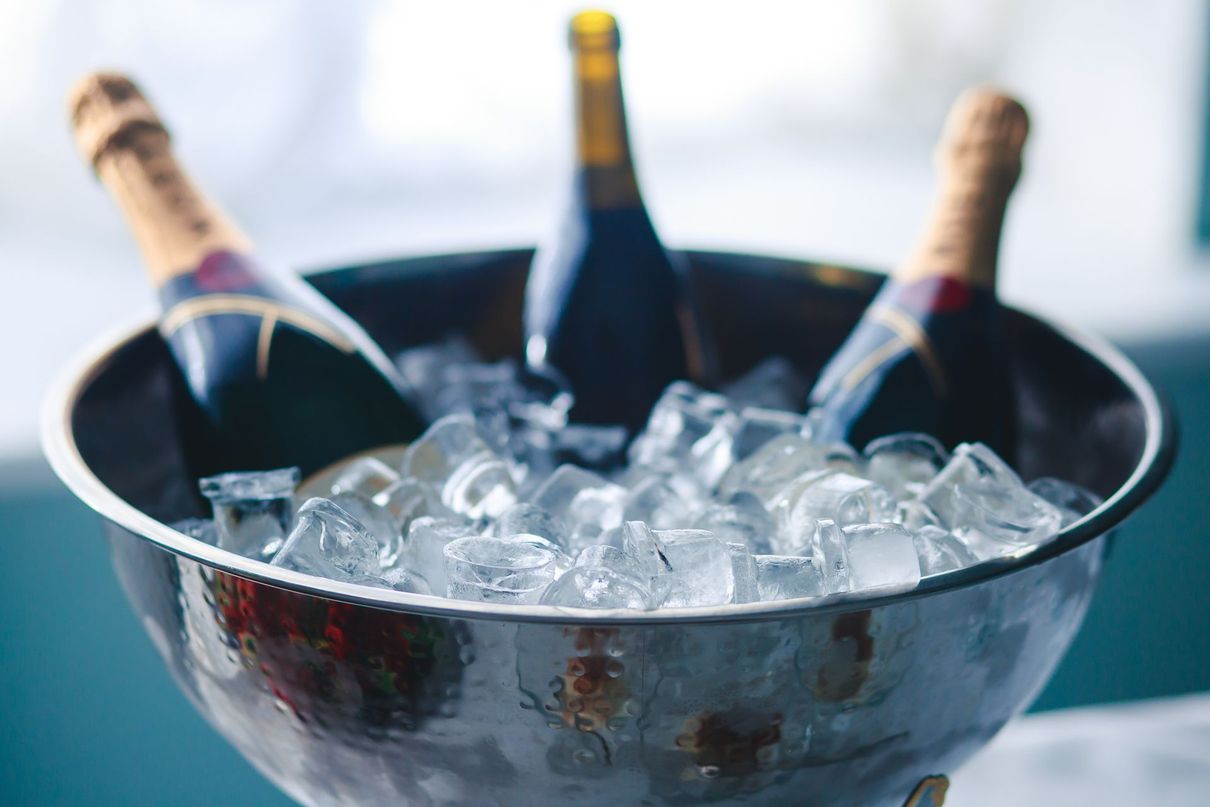 bottles of champagn in ice