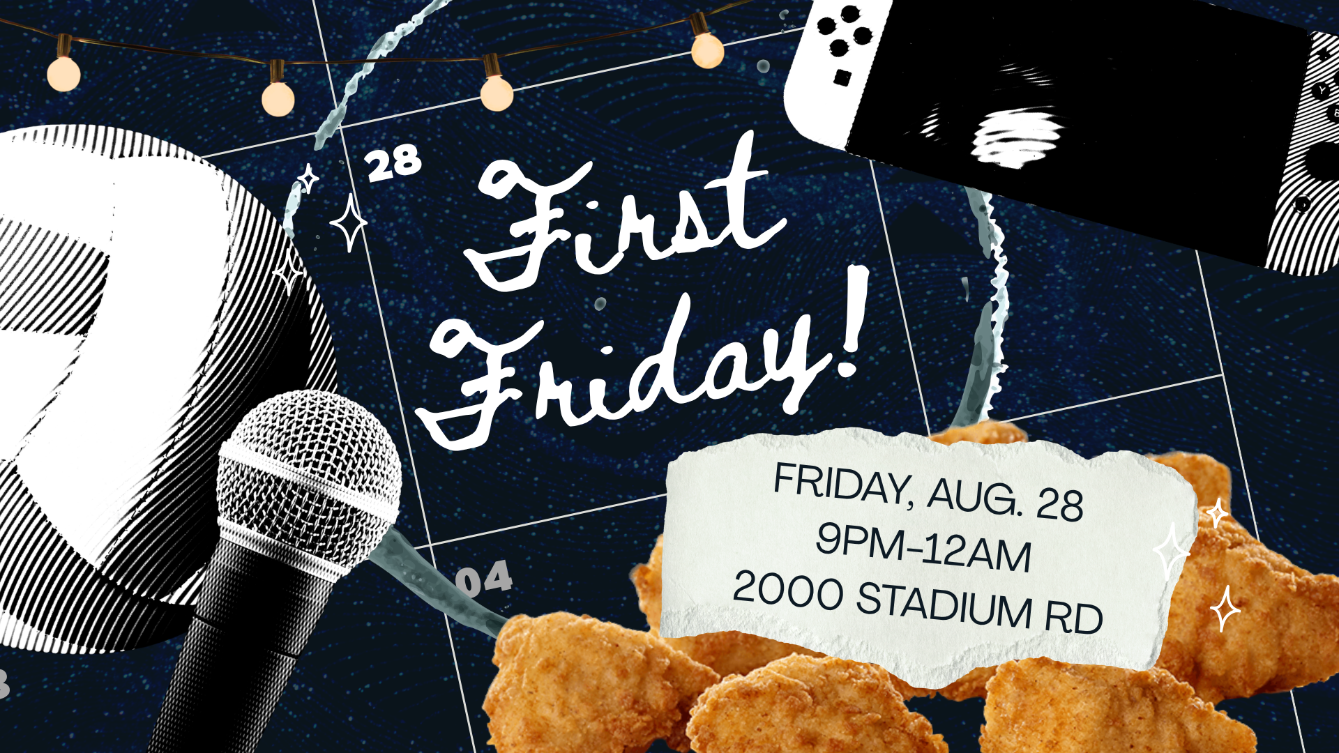 Come celebrate making it through the first week of classes! Head to the Hub on Friday evening for games, food, and friends old and new.