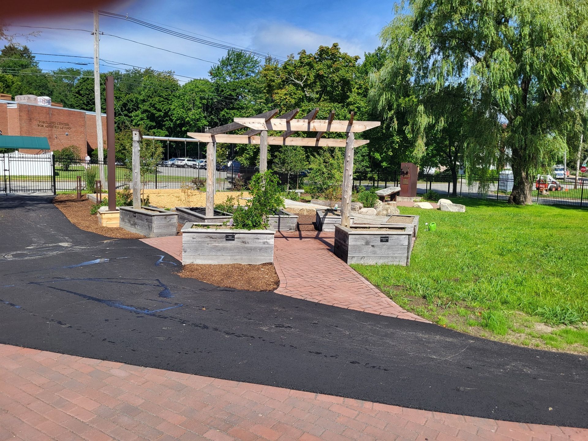 Raised garden beds in Shalom Community Park