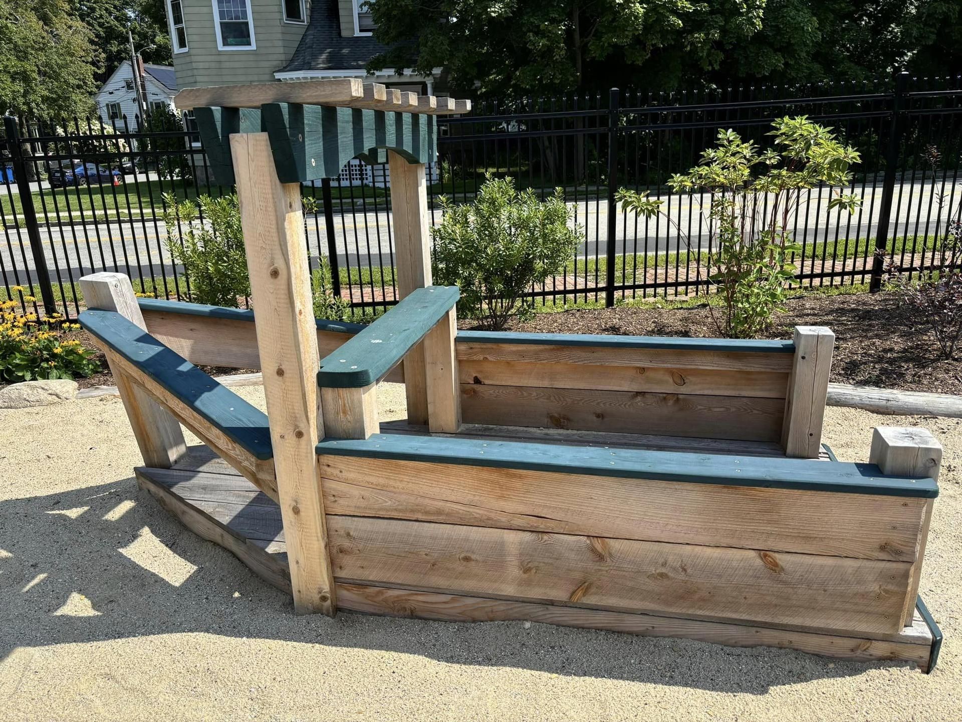 Boat play structure in Shalom Community Par