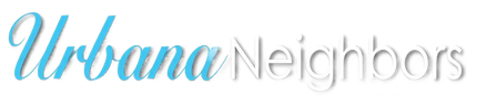 Urban Neighbors logo in light blue and gray script on a white background