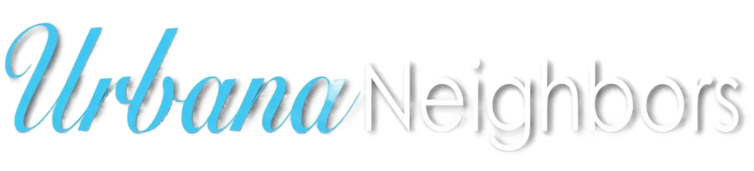 Urban Neighbors logo in teal and gray script text on a white background