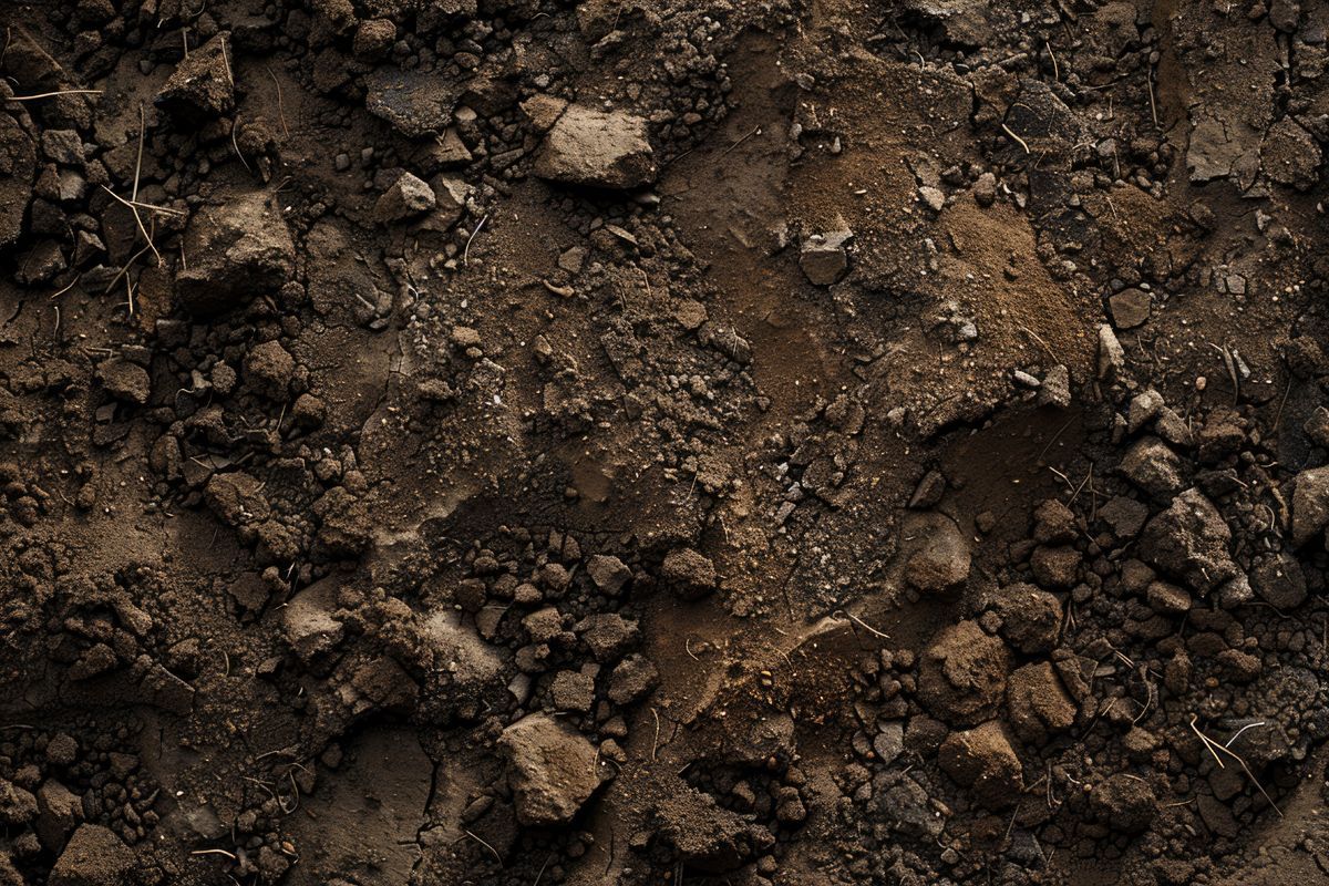 A close up of a pile of dirt and rocks.