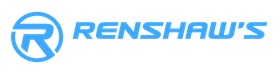 The renshaw 's logo is blue and white on a white background.