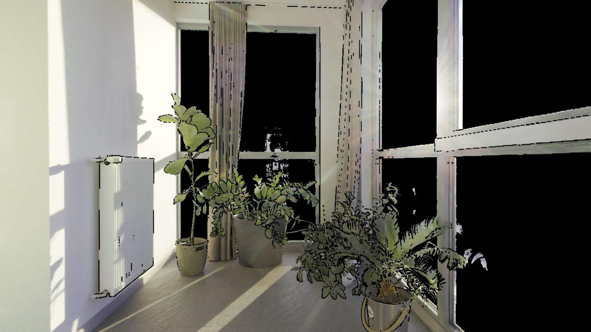 Point cloud and 3D model of a modern apartment