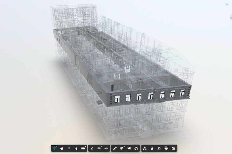 Laser scanning and 3D modelling for the building at Elizabetes Street 75