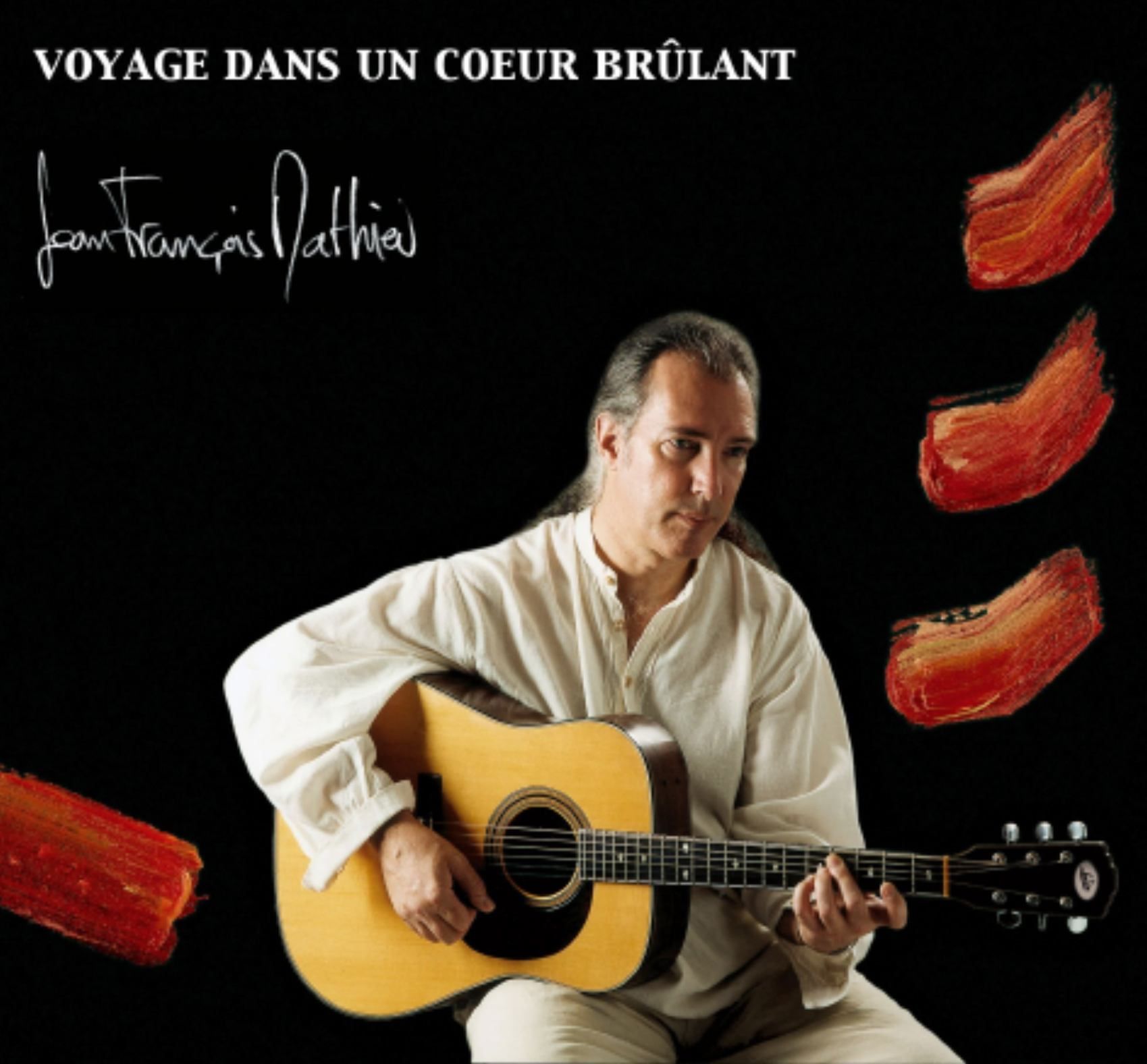 Jean Francois Matheiu playing guitar, album cover titled 