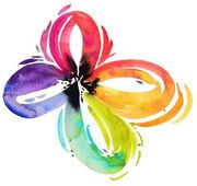 Thriving with Autism A watercolor painting of a colorful flower on a white background