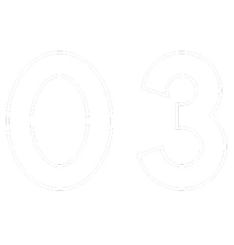 Texte blanc « 03 » sur fond uni