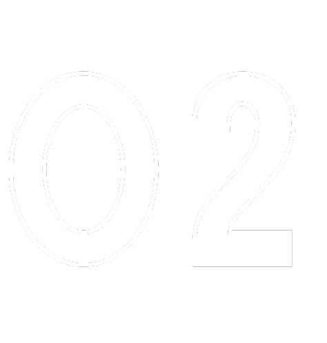 Un « 02 » blanc pâle sur fond blanc, les chiffres légèrement soulignés de gris.