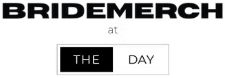BRIDEMERCH at The Day logo with black and white text