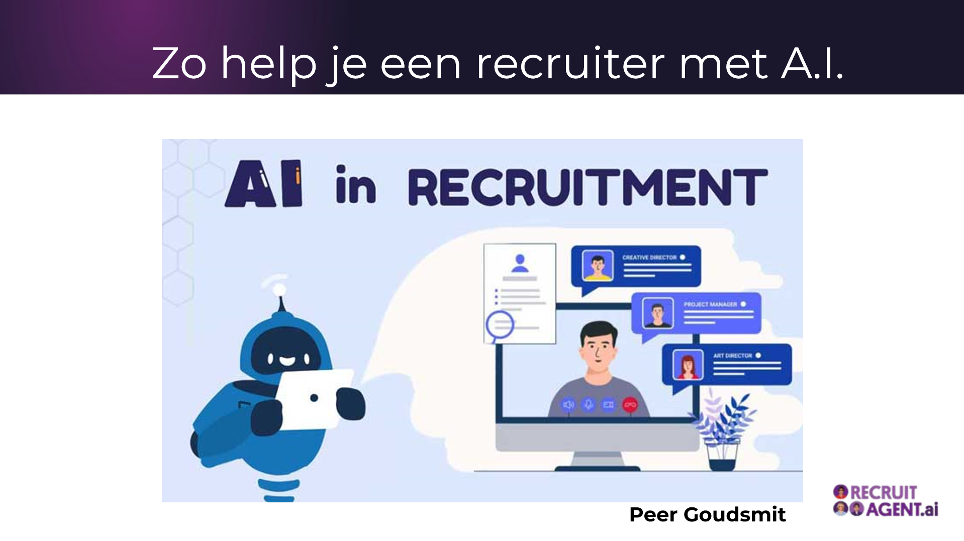 Een robot houdt een tablet voor een computerscherm.
